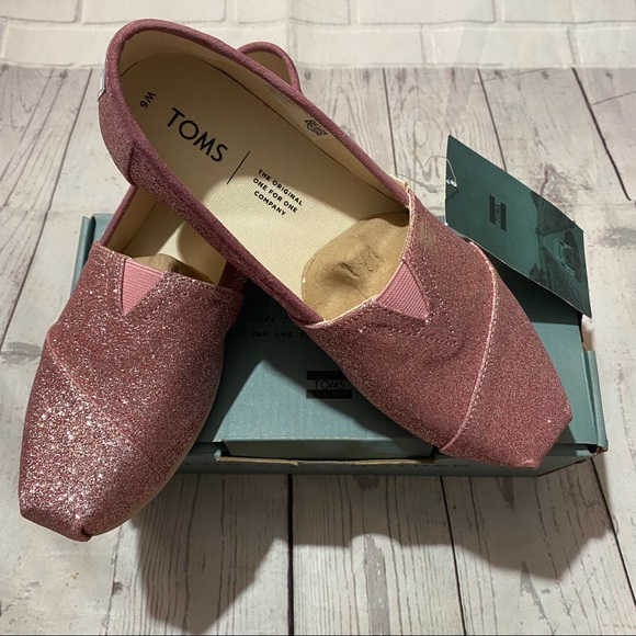 Toms Shoes - Toms Rose Glow Iridescent Glitter Classics NWB